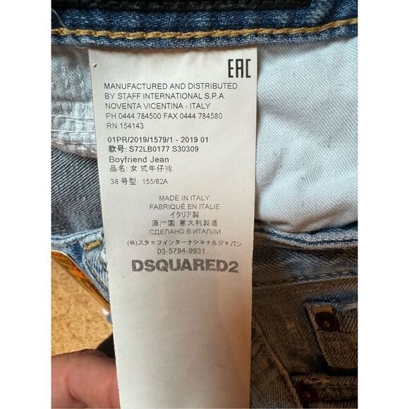 NWT DSQUARED2 Distressed boyfriend Jean size 38 - Picture 11 of 13